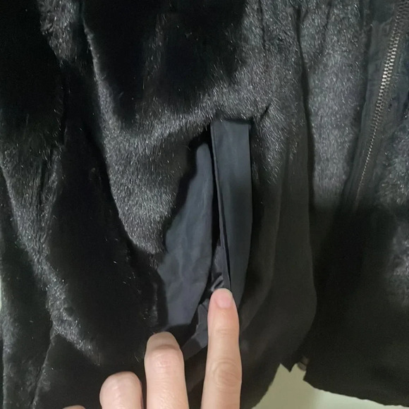 Jl Colebrook Faux Fur Reversible Coat Adjustable Waist Jacket Black Small - Picture 11 of 13